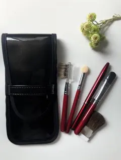 【さくらさく様専用】⭐️【熊野筆　竹宝堂】メイクブラシセット 5本 黒ケース付き