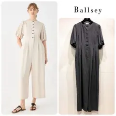 Ballsey☆セルロースツイル パフスリーブオールインワン☆とろみ☆36☆M