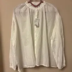 オフホワイト 長袖シャツ Mサイズ 綿100%