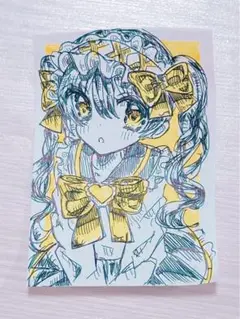 オリジナルイラスト 手描きイラスト アナログイラスト 女の子 ボールペン
