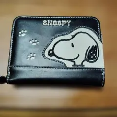 スヌーピー 二つ折り財布 ブラック