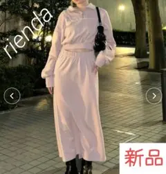 新品　リエンダ　ハーフジップトラックスウェットタイトワンピース　ピンク