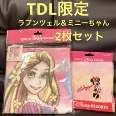 ディズニーお土産ラプンツェルタオル＆ミニーちゃんタオル2枚セット