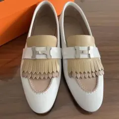 HERMESエルメス モカシン ロワイヤル ベージュ 38 美品 ローファー HERMESエルメス モカシン ロワイヤル ベージュ 38 美品
