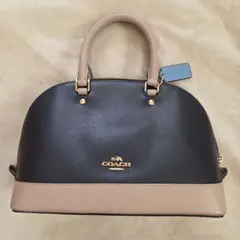 【美品】コーチ COACH ミニシエラ サッチェル　ハンドバッグ　ネイビー 美品】コーチ COACH ミニシエラ サッチェル ハンドバッグ ネイビー