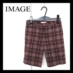 【美品】IMAGE ハーフパンツ ショートパンツ チェック 茶 S