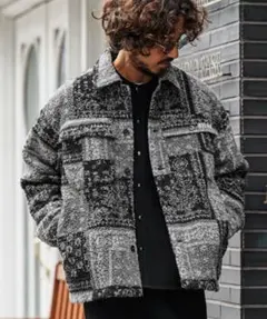felkod(フィルコッド)Bandana Pattern Boa ジャケット