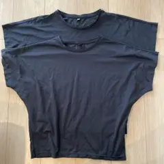 ユニクロ　エアリズムドレープT　2枚セット黒　ブラック　Sサイズ