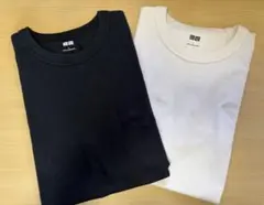 UNIQLO U クルーネックT 2枚セット ブラック ホワイト L
