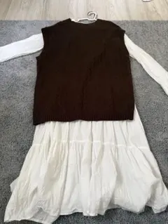 LOWRYS FARM 長袖ロングシャツとニット付きワンピースセット売り