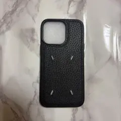 iPhone13Pro ケース 黒 レザー 刺繍 おしゃれ 韓国 マルジェラ風