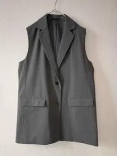 未使用　UNIQLO　ロングジレ　セットアップ可能 グレー ベスト Lサイズ