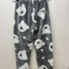 ほぼ未使用美品 レディースクマ柄フリースルームウェアパンツ S冬用パジャマ子供用