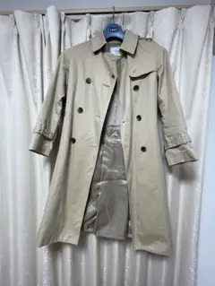 美品 スローブ イエナ トレンチコート 40 スプリングコート ベージュ コットンニュアンストレンチコート（トレンチコート）｜SLOBE