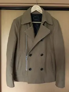 SHIPS JET BLUE ダブルライダース Mベージュ メルトン