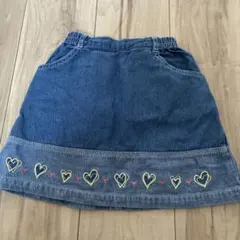 デニムハート刺繍スカート　110