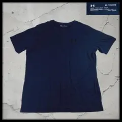 アンダーアーマー半袖TシャツXLネイビーヒートギアルーズスポーツトレーニングのサムネイル