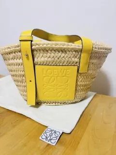 値下げ中です！LOEWE イエロー ロゴ かごバッグ LOEWE 中古 ロエベ カゴバッグ レディース ブランド ロエベ