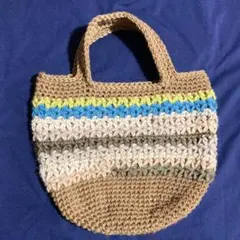 クロシェバッグ　フラワー　リフ編み　ニットバッグ　お花　ハンドメイド　編み物