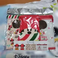 ミッキーマウス クリスマスきんちゃく袋 3枚セット