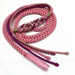 専用b114 正絹　振袖用　帯締　ビーズ飾り付　金糸　極美品　着物