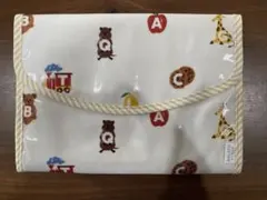 ジェラートピケ　母子手帳ケース 動物とアルファベットプリントMサイズ