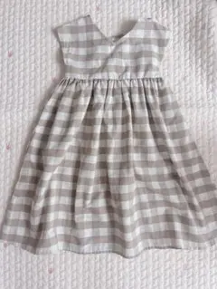 ワンピース ギンガムチェック ベージュ