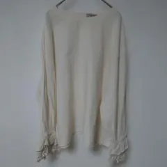 【SM2】麻混 キナリ レース袖 長袖 インナー 美品 Ｆサイズ 春