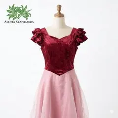 ALOHA STANDARDS ベルベット ロングドレス 12 バーガンディ　L