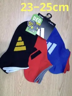 アディダス 　23−25cm　adidas レディースショートソックス 3足