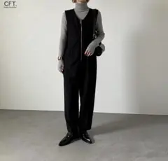 定価11000円☆美品☆CFT. フロントジップサロペット・オーバーオールのサムネイル