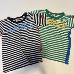 Hanes ストライプ Tシャツ 2枚セット サイズ120（一枚はおまけ）のサムネイル