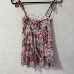 花柄 キャミソール フリル装飾のサムネイル