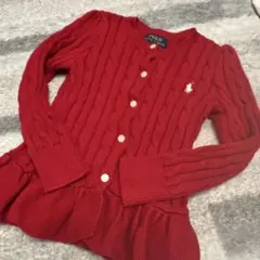 新品未使用品4T Polo Ralph Lauren レッド カーディガン