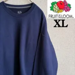 FRUIT OF THE LOOM スウェット　トレーナー　紺　XLサイズ　古着