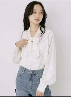 アースミュージックアンドエコロジー 2WAY ボウタイブラウス FREE