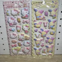 (8)ハローキティ ウサハナ 2シートセット ぷっくりマシュマロシール　サンリオ