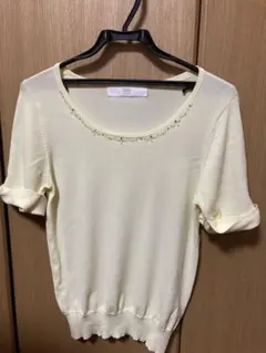tocco closet ビジュー付き袖リボン半袖ニットのサムネイル