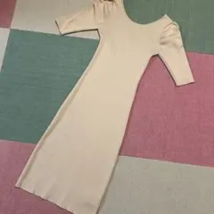 ROYAL PARTY＊リブ編み 半袖ロングワンピース