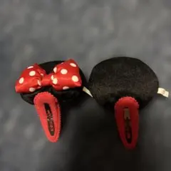 ディズニーミニー耳ぱっちんピン