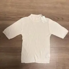 新品タグ付き♡グレイルGRLホワイト ハイネック 半袖ニット