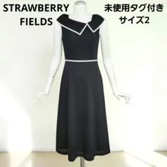 STRAWBERRY FIELDS アシンメトリーカラーワンピース 未使用タグ付のサムネイル