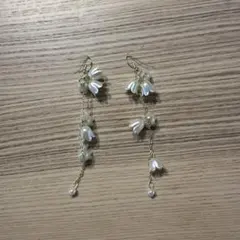 お花ピアス(ブライダル、小物合わせにも使用可能)