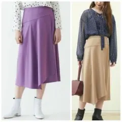 ☆BALLSEY ウールサテンアシンメトリースカート 32 ピンクパープル
