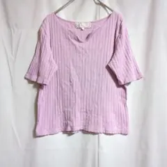ロペピクニック【38】半袖カットソー 薄パープル スリットネック