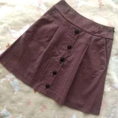 ☆彡【美品】赤と黒のチェック フレアスカート38