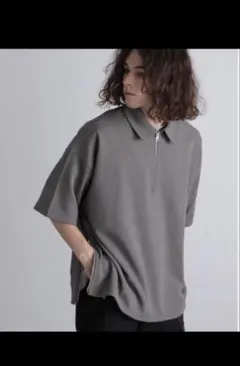 サイドスリットハーフZIPカットソー(HARE) グレー サイズ　Sのサムネイル