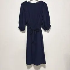 美品　アペリ　ナノユニバース　ボリュームスリーブフレアワンピース　サイズ36