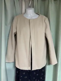 1556.ROPÉ PICNIC ノーカラージャケット 38 ベージュ☆