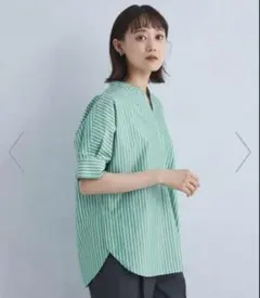 グリーンレーベル united arrows ストライプ スキッパーシャツのサムネイル